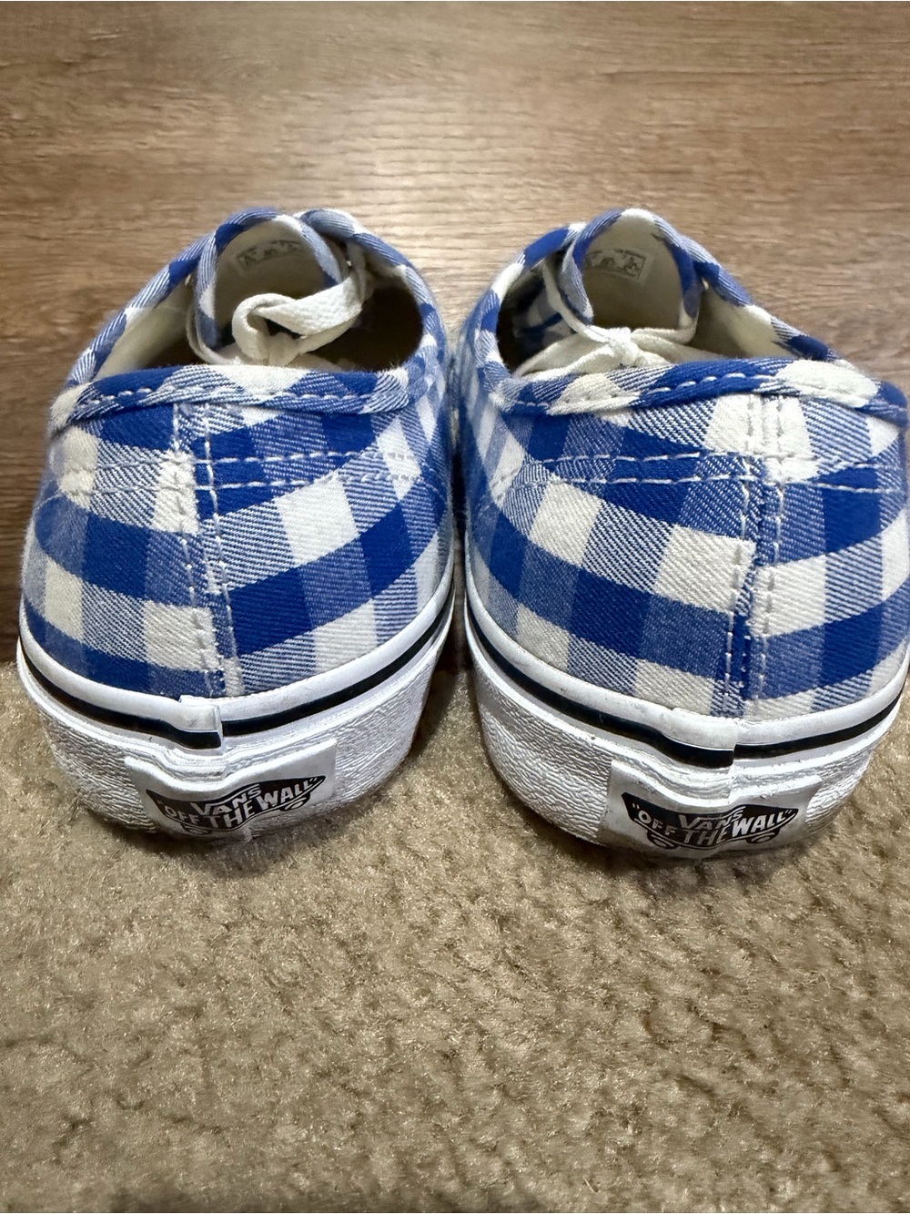 Vans Authentic Blue White Gingham Check Canvas Sneakers Men’s 6 Women’s 7.5 - Picture 4 of 11